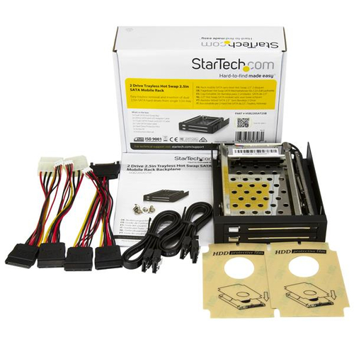 Bild von StarTech.com SATA Hot Swap Wechselrahmen trägerlos - Mobiles Festplatten Speicher Rack 2x 6,4cm (2,5&quot;)