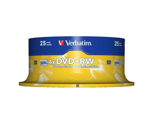 Bild von Verbatim DVD+RW Matt Silver 4,7 GB 25 Stück(e)