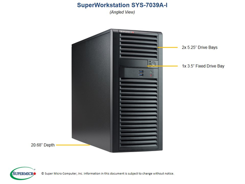 Bild von Supermicro SuperWorkstation 7039A-i Intel® C621 LGA 3647 (Socket P) Schwarz