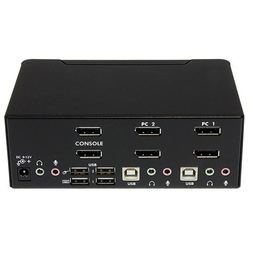 Bild von StarTech.com 2 Port Dual DisplayPort USB KVM Switch mit Audio - DisplayPort Desktop KVM Umschalter