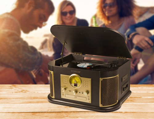 Bild von Technaxx TX-103 Audio-Plattenspieler mit Riemenantrieb Schwarz, Gold