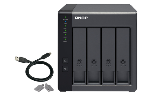 Bild von QNAP TR-004 Speicherlaufwerksgehäuse HDD / SSD-Gehäuse Schwarz 2.5/3.5 Zoll
