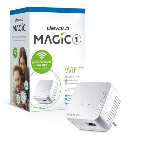 Bild von Devolo Magic 1 WiFi mini 1200 Mbit/s Eingebauter Ethernet-Anschluss WLAN Weiß 1 Stück(e)