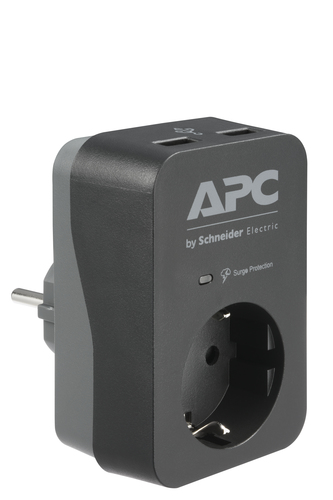 Bild von APC PME1WU2B-GR Spannungsschutz Schwarz, Grau 1 AC-Ausgänge 230 V