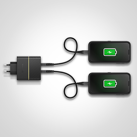 Bild von OtterBox EU Wall Charger 50W - 1X USB-C 30W + 1X USB-C 20W USB-PD, schwarz
