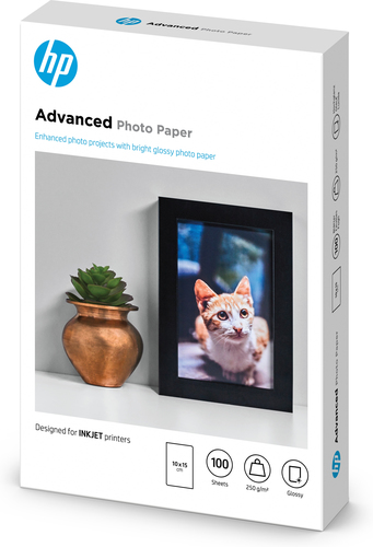 Bild von HP Advanced Fotopapier glänzend, 250 g/m2, 10 x 15 cm (101 x 152 mm), 100 Blatt