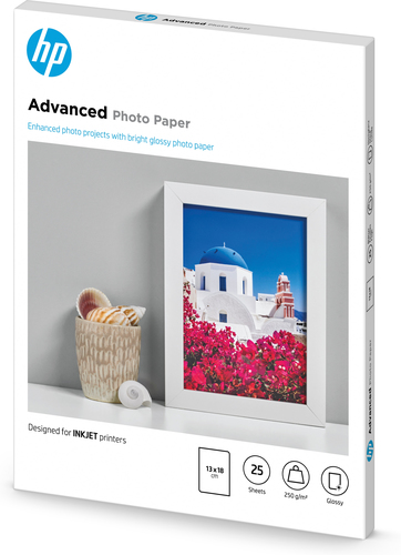 Bild von HP Advanced Fotopapier glänzend - 25 Blatt/13 x 18 cm, randlos