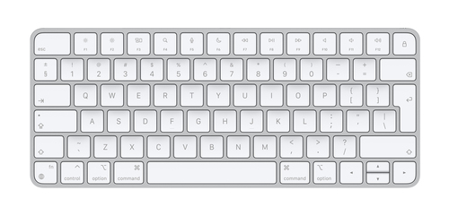 Bild von Apple Magic Tastatur USB + Bluetooth Englisch Aluminium, Weiß
