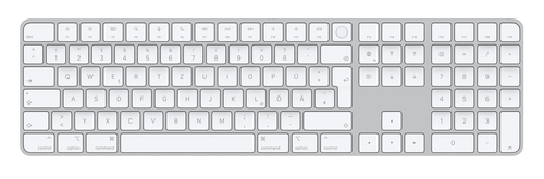 Bild von Apple Magic Tastatur USB + Bluetooth Deutsch Aluminium, Weiß