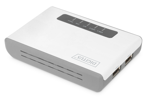 Bild von Digitus 2-Port USB 2.0 Wireless Multifunction Network Server, 300 Mbps
