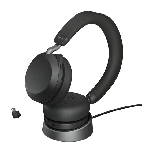 Bild von Jabra 27599-989-889 Kopfhörer & Headset Verkabelt & Kabellos Kopfband Anrufe/Musik USB Typ-C Bluetooth Ladestation Schwarz