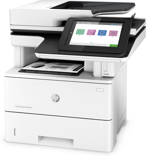 Bild von HP LaserJet Enterprise M528f MFP, Drucken, Kopieren, Scannen, Faxen, Drucken über die USB-Schnittstelle an der Vorderseite des Druckers; Scannen an E-Mail; Beidseitiger Druck; Beidseitiges Scannen