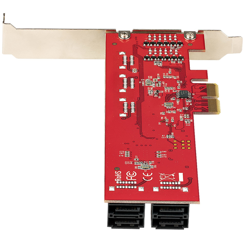 Bild von StarTech.com PCIe SATA Controller Karte - 10 Port SATA 3 Erweiterungskarte/Kontroller für PCIe x2 - 6Gbit/s - Voll- und Low-Profile Blende - ASM1062 Non-RAID Chipsatz - PCI Express Festplatten kontroller/Adapter