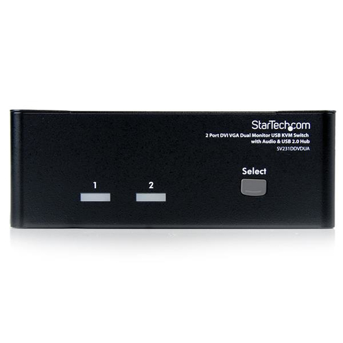 Bild von StarTech.com 2 Port DVI VGA KVM Switch mit USB Audio und USB 2.0 Hub - Dual Monitor KVM Umschalter