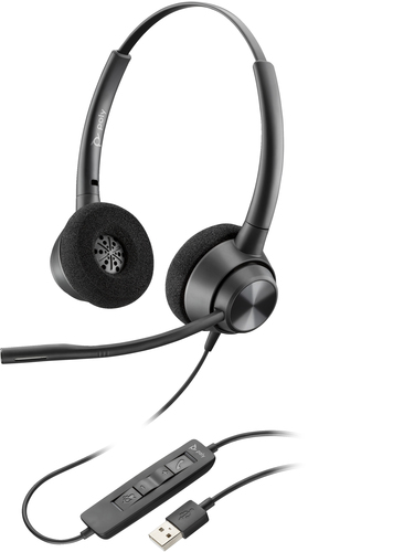 Bild von POLY EncorePro 310 Monaural USB-A Headset TAA, Kabelgebunden, Büro/Callcenter, 105 g, Kopfhörer, Schwarz