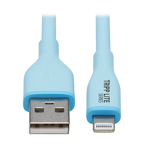 EATON TRIPPLITE Safe-IT USB-A to Lightning Sync/Charge Antibacterial Cable M/M Light Blue 0,91m