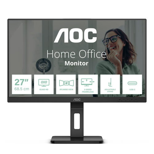 Bild von AOC Q27P3CV Computerbildschirm 68,6 cm (27&quot;) 2560 x 1440 Pixel Quad HD LED Schwarz