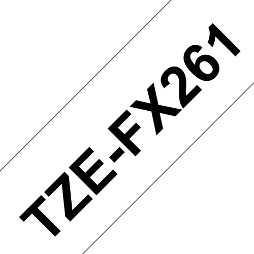 Bild von Brother TZE-FX261 Etiketten erstellendes Band Schwarz auf weiss
