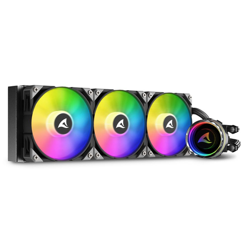 Bild von Sharkoon S90 RGB Computergehäuse, Prozessor All-in-One-Flüssigkeitskühler 12 cm Schwarz 1 Stück(e)