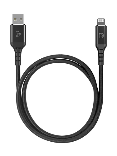Bild von DEQSTER Ladekabel Lightning auf USB-A, 1m, Nylon, Schwarz, MFI zertifiziert