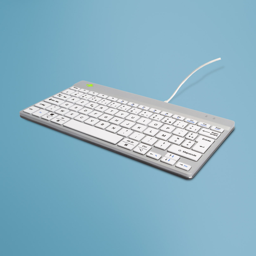 Bild von R-Go Tools Ergonomische Tastatur R-Go Compact Break, kompakte Tastatur mit Pausensoftware, AZERTY (FR), Kabelgebunden, Weiß