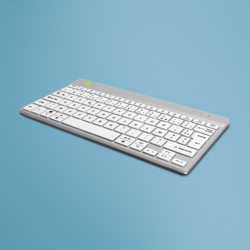 Bild von R-Go Tools Ergonomische Tastatur R-Go Compact Break, kompakte Tastatur mit Pausensoftware, AZERTY (FR), Bluetooth, Weiß