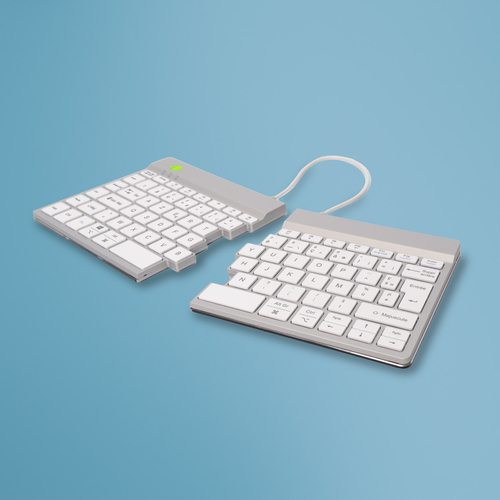 Bild von R-Go Tools Ergonomische Tastatur R-Go Split Break mit Pausensoftware, ergonomische geteilte Tastatur, AZERTY (FR), kabellos, weiß