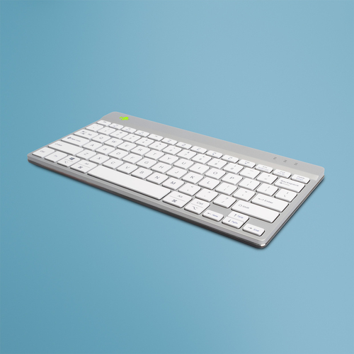 Bild von R-Go Tools Ergonomische Tastatur R-Go Compact Break, kompakte Tastatur mit Pausensoftware, QWERTY (US), Bluetooth, Weiß