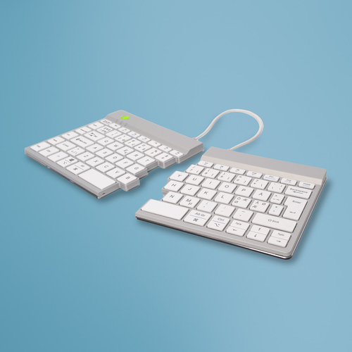 Bild von R-Go Tools Ergonomische Tastatur R-Go Split Break mit Pausensoftware, geteilte Tastatur, QWERTY (NORDIC), kabellos, weiß