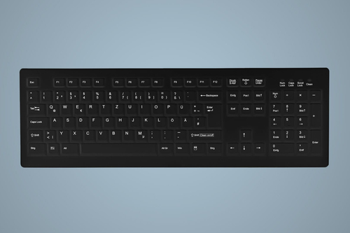 CHERRY Hygiene Desktop Keyboard Sealed - Corded - QWERTY - Black