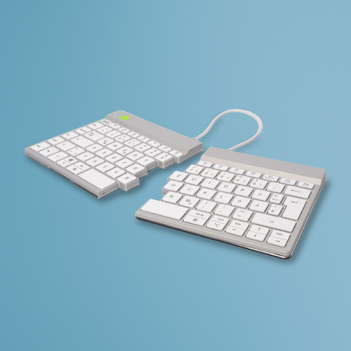 Bild von R-Go Tools Ergonomische Tastatur R-Go Split Break mit Pausensoftware, ergonomische geteilte Tastatur, QWERTZ (DE), kabellos, weiß