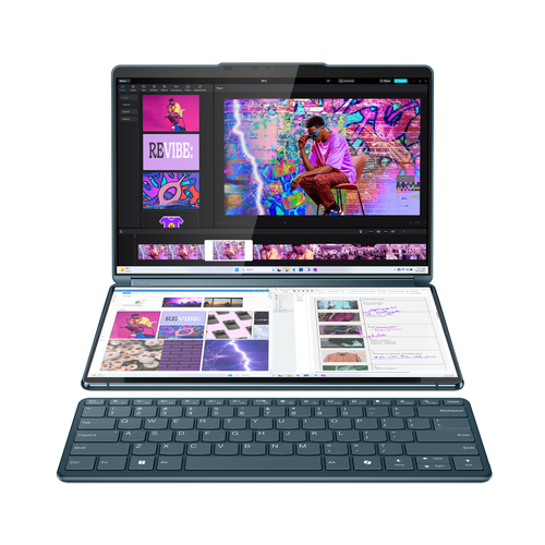 Bild von Lenovo Yoga Book 9 13IMU9 Intel Core Ultra 7 155U 33,8 cm (13.3&quot;) Touchscreen 2.8K 16 GB LPDDR5x-SDRAM 1 TB SSD Wi-Fi 6E (802.11ax) Windows 11 Home Türkis