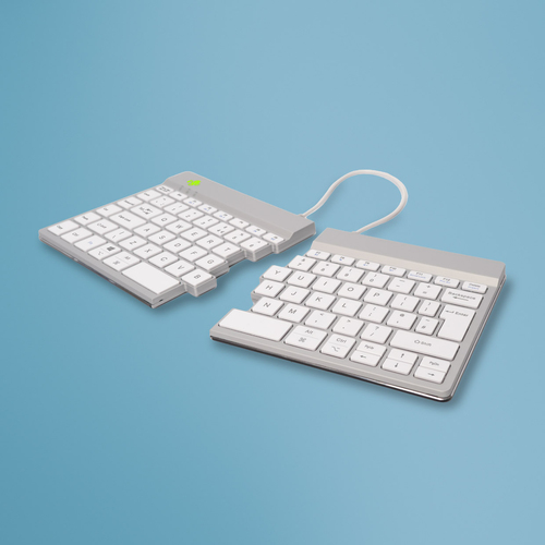 Bild von R-Go Tools Ergonomische Tastatur R-Go Split Break mit Pausensoftware, ergonomische geteilte Tastatur, QWERTY (UK), kabellos, weiß