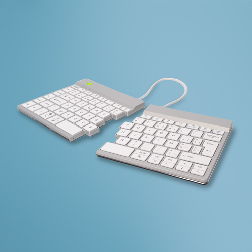 Bild von R-Go Tools Ergonomische Tastatur R-Go Split Break mit Pausensoftware, ergonomische geteilte Tastatur, AZERTY (BE), kabellos, weiß