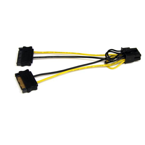 Bild von StarTech.com 15cm SATA Strom auf 8 pin PCI Express Grafikkarten Stromkabel - PCIe Y-Kabel Adapter