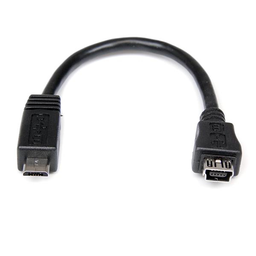 Bild von StarTech.com 15 cm Micro USB-auf-Mini USB-Adapterkabel – Stecker/Buchse