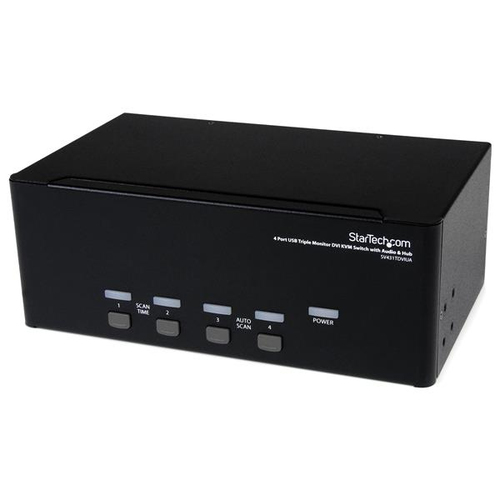 Bild von StarTech.com 4 Port Dreifach Monitor DVI USB KVM Switch mit Audio und USB 2.0 Hub