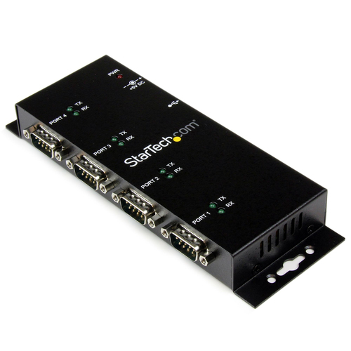 Bild von StarTech.com 4 Port USB auf Seriell RS232 Adapter Hub - Industriell DIN-Schienen/ Wandmontagefähig