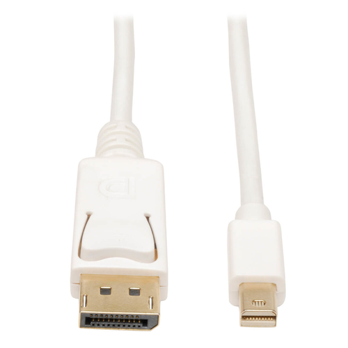 EATON TRIPPLITE Mini DisplayPort to DisplayPort Adapter Cable M/M 4K 60 Hz White 6 ft. 1,8m