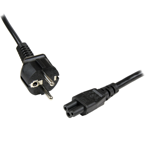 Bild von StarTech.com 2 m Laptop Ladekabel, EU Schuko auf C5, 2,5A 250V, 18AWG, Notebook / Laptop Ersatzstromkabel, Laptop Netzteil Stromkabel, Kleeblatt/Mickey Mouse Netzkabel