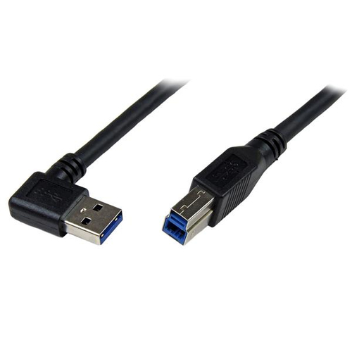 Bild von StarTech.com 1m USB 3.0 SuperSpeed Kabel A auf B rechts gewinkelt - Schwarz