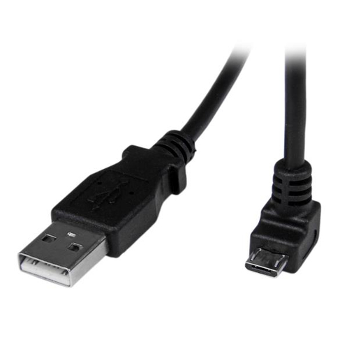 Bild von StarTech.com 2m USB 2.0 A auf Micro USB B Kabel abgewinkelt - Schwarz