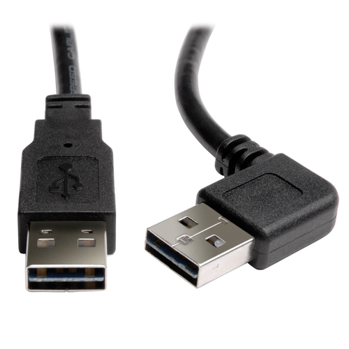 EATON TRIPPLITE Universal Reversible USB 2.0 Cable Right/Left-Angle Reversible A to Reversible A M/M