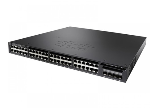 Bild von Cisco Catalyst WS-C3650-48FS-S Netzwerk-Switch Managed L3 Gigabit Ethernet (10/100/1000) Power over Ethernet (PoE) 1U Schwarz