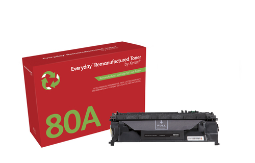 Bild von Everyday Wiederaufbereiteter Schwarz Toner von Xerox für HP 80A (CF280A), Standard kapazität