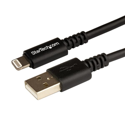 Bild von StarTech.com 3m Apple 8-Pin Lightning Connector auf USB Kabel - USB Kabel für iPhone / iPod / iPad - Schwarz