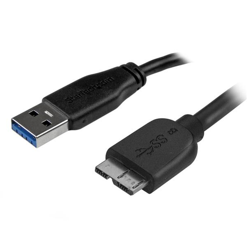 Bild von StarTech.com 2m schlankes SuperSpeed USB 3.0 A auf Micro B Kabel - St/St