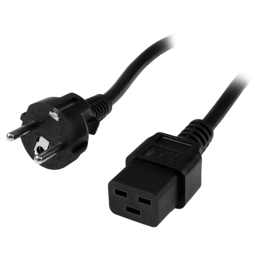 Bild von StarTech.com 2 m Computer Stromkabel, 16AWG, EU Schuko auf C19, 16A 250V, Ersatz AC Stromkabel, Drucker Stromkabel, PC Netzkabel, Monitor Stromkabel - UL gelistet