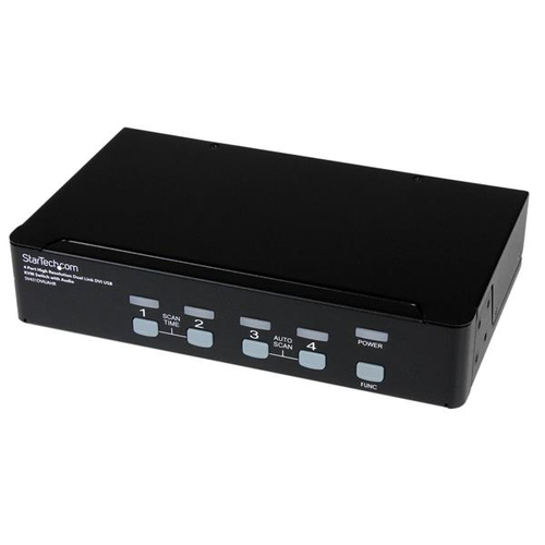Bild von StarTech.com 4 Port Dual Link DVI USB KVM Switch mit Audio - DVI KVM Desktop Umschalter