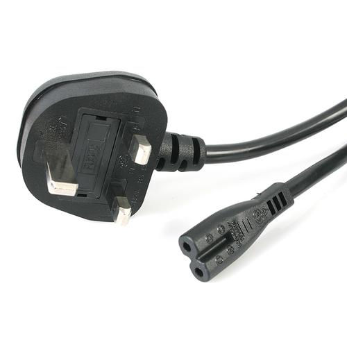 Bild von StarTech.com 1 m GB Laptop Ladekabel, BS 1363 Stecker auf C7, 2,5A 250V, 18AWG, Schwarz, Laptop Ersatzkabel, Drucker Stromkabel, UK Laptop Stromkabel/Netztkabel - UL gelistet